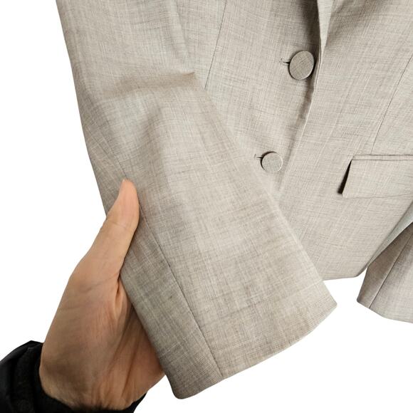 Lafayette 148 Womens Virgin Wool Blazer Sz 4 Classic Neutral Career Work Office - Picture 4 of 8